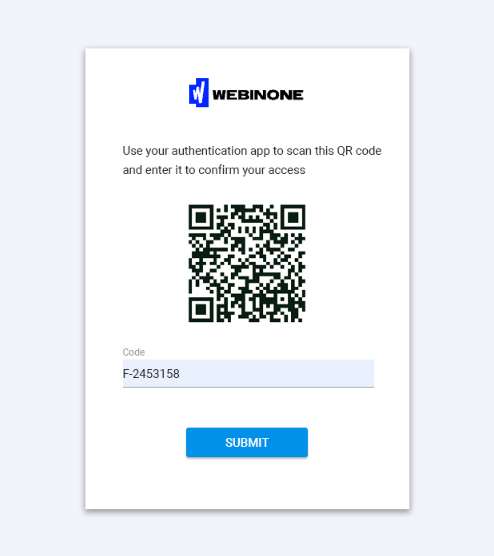 2FA Initial Setup Process with QR Code