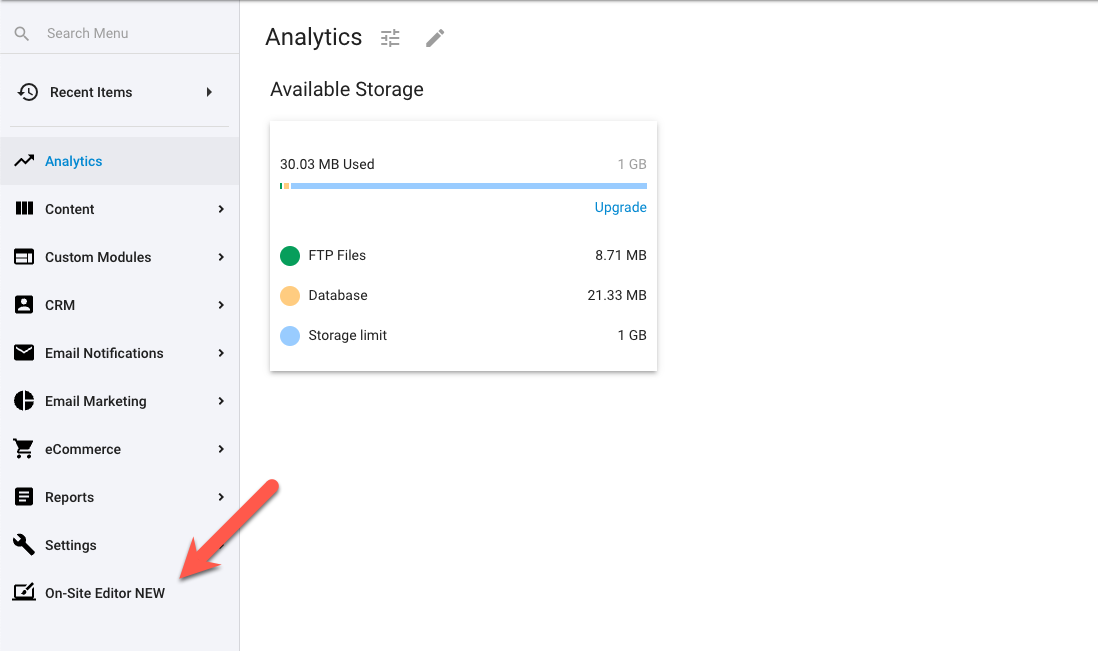 In-Context Editor Link in Main Admin Navigation