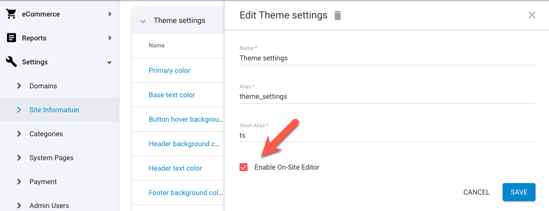 Enable In-Context Editor for Site Globals Group