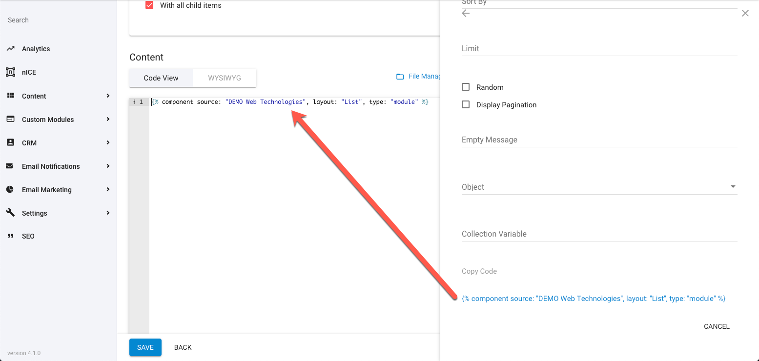 Component Manager Copying Code