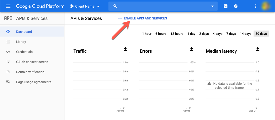 Enable APIs and Services