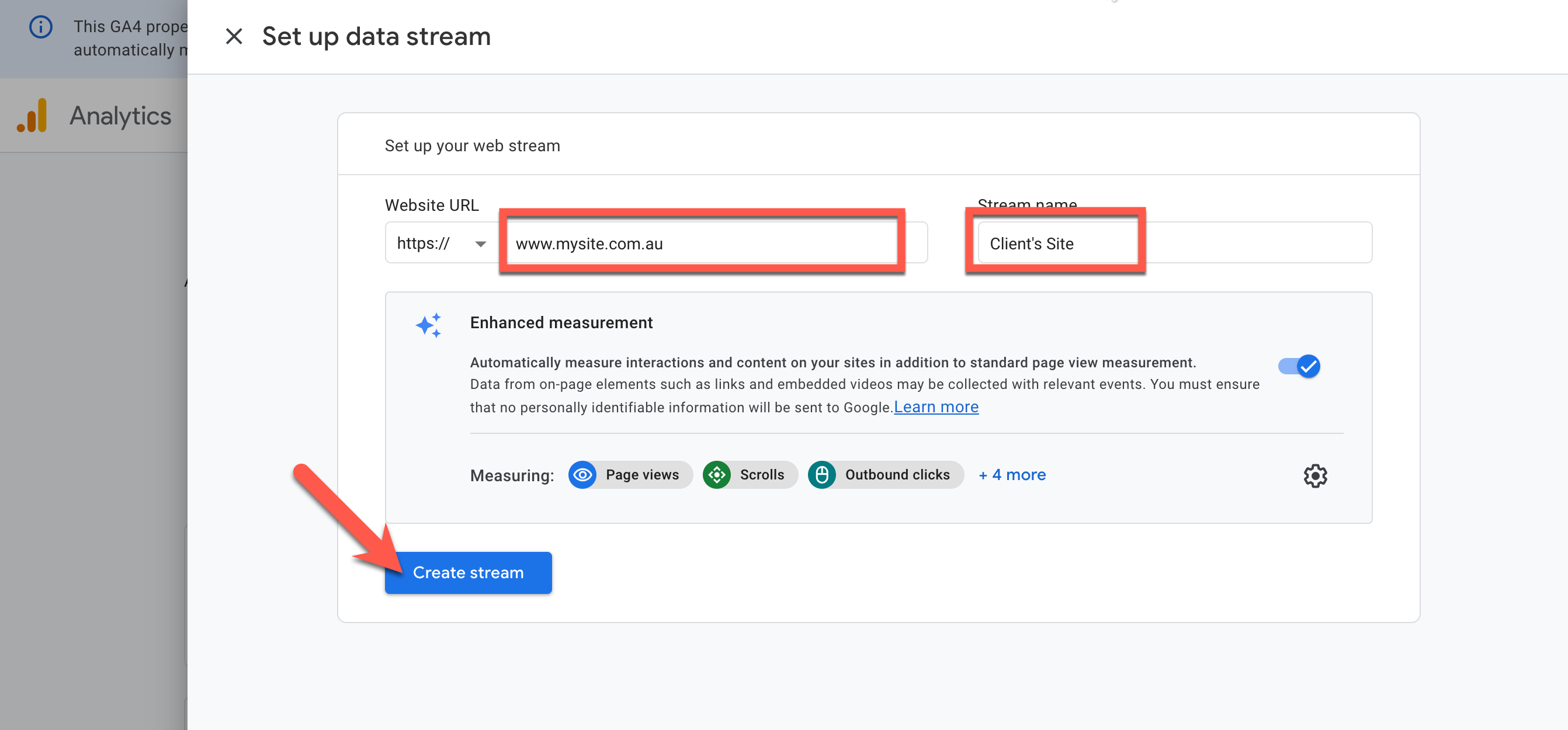 Set up Analytics property