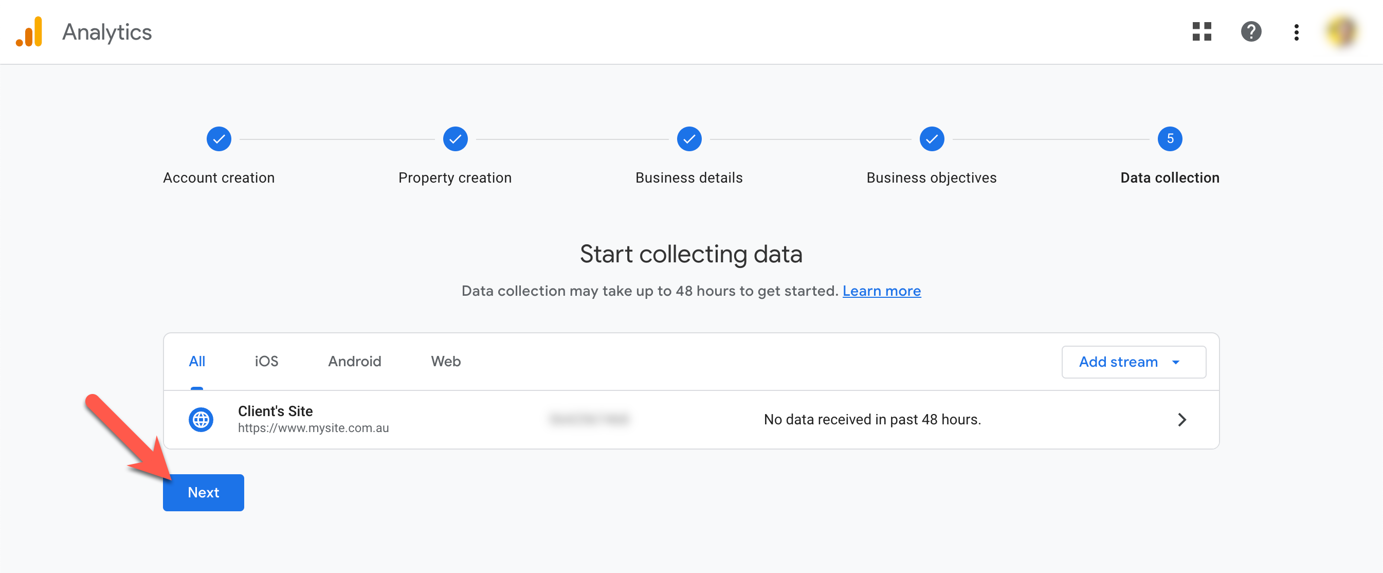 Set up Analytics property