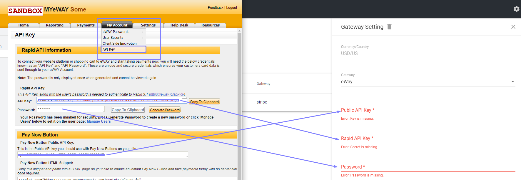 eWay API Credentials