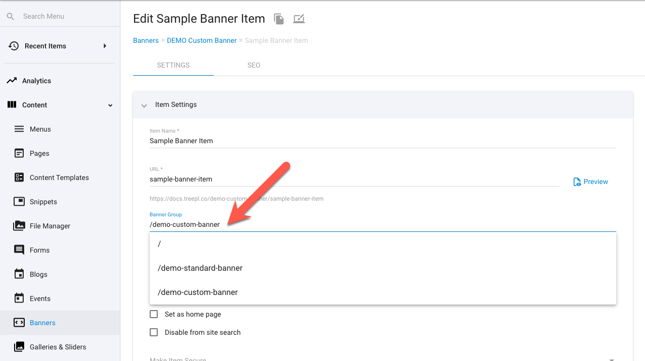 Banners - Assign to Group