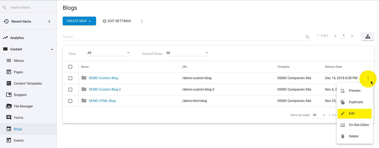 Blogs - Edit a Group
