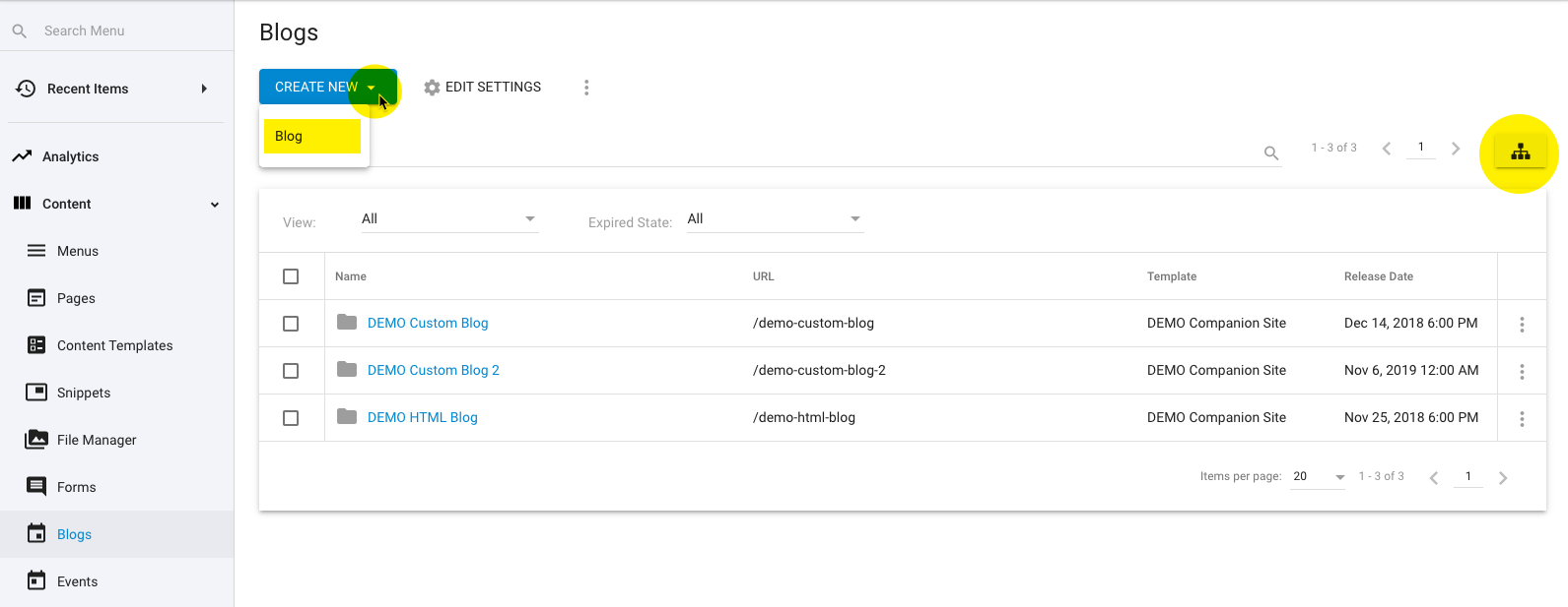 Blog Groups - Tree View