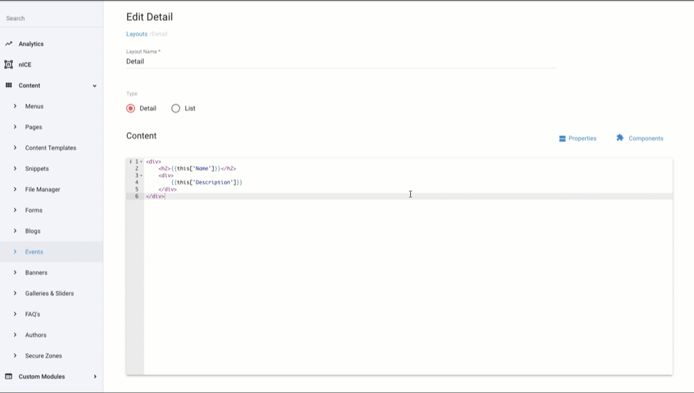 Events - Subscription Form from Component Manager