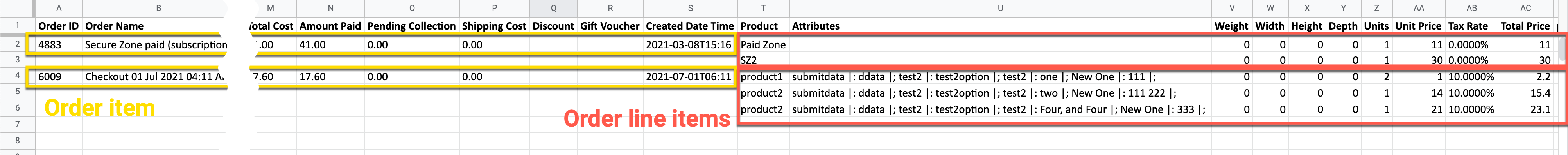 Order Export Example